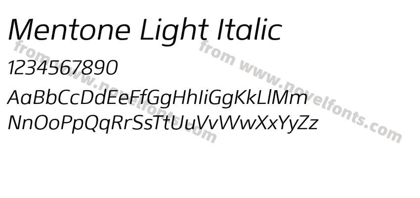 Mentone Light ItalicPreview