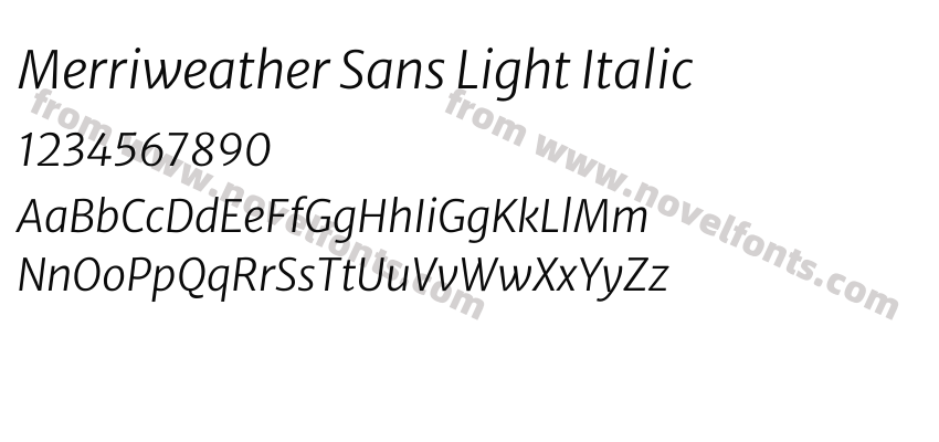 Merriweather Sans Light ItalicPreview
