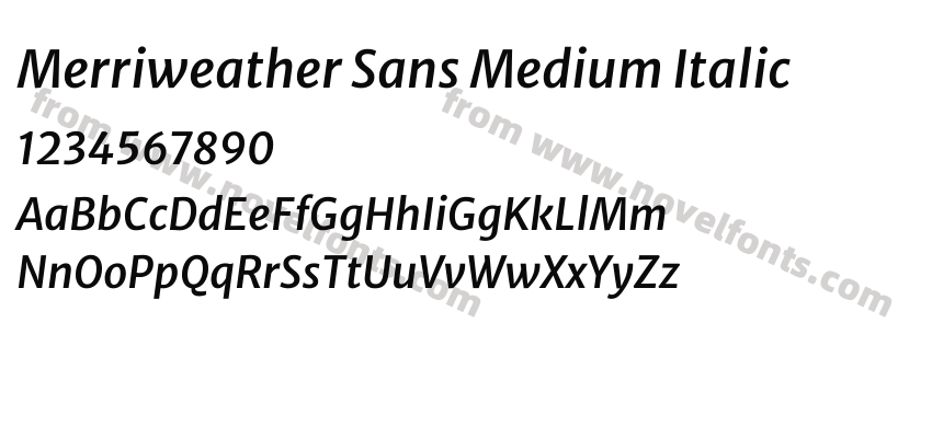 Merriweather Sans Medium ItalicPreview