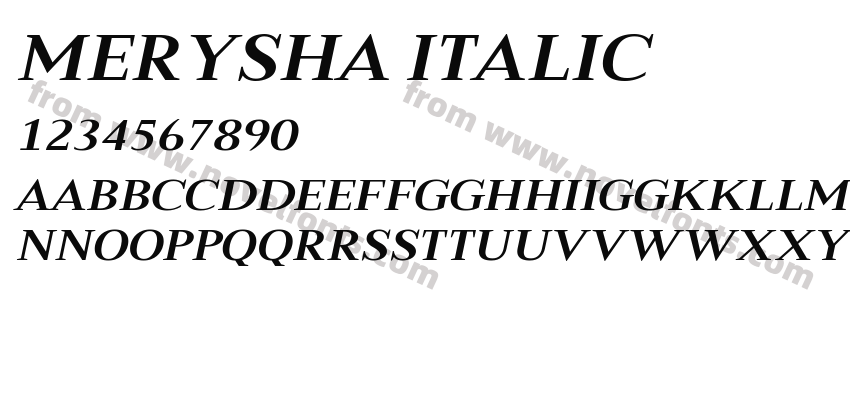 Merysha ItalicPreview