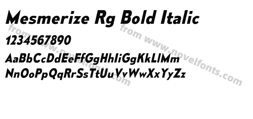 Mesmerize Rg Bold ItalicPreview