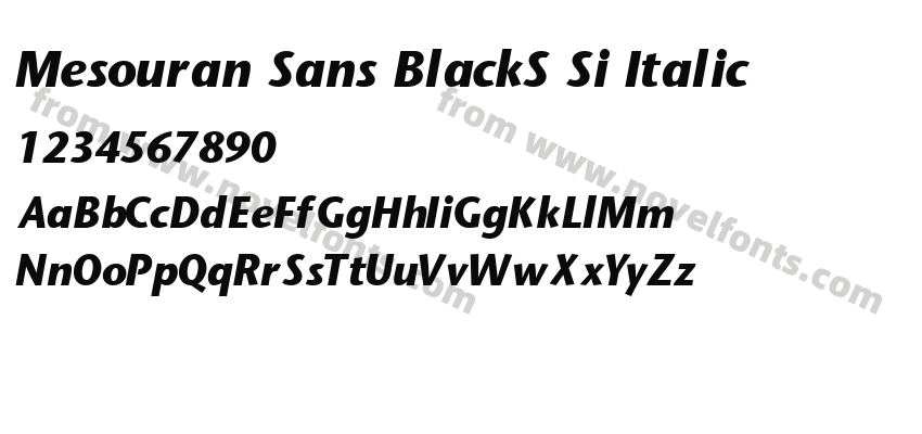 Mesouran Sans BlackS Si ItalicPreview