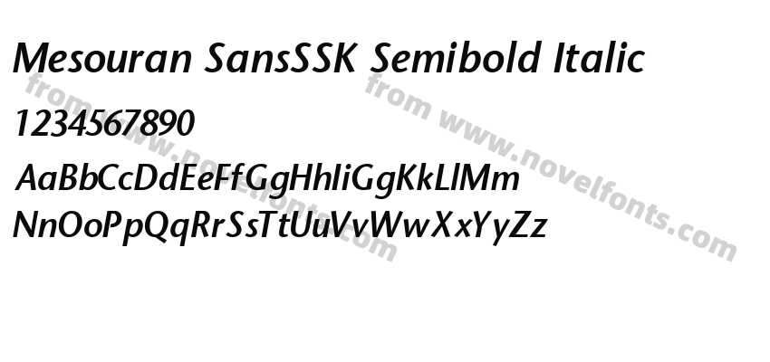 Mesouran SansSSK Semibold ItalicPreview