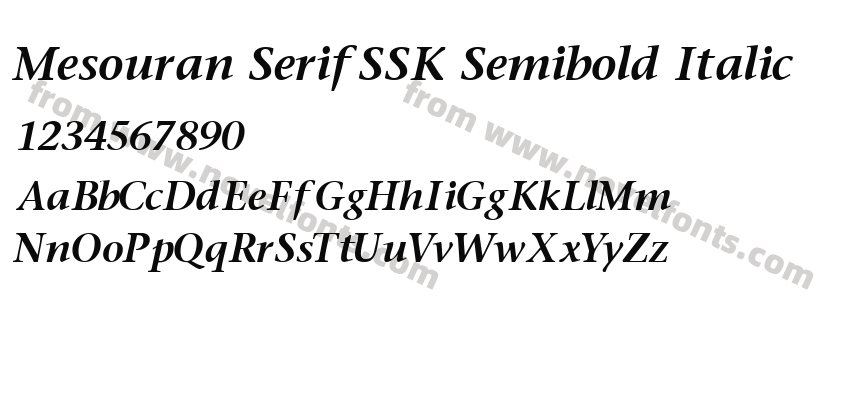 Mesouran SerifSSK Semibold ItalicPreview
