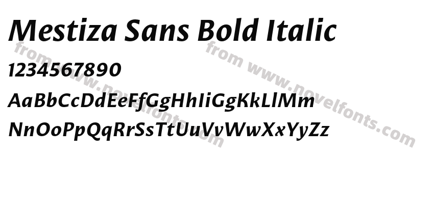 Mestiza Sans Bold ItalicPreview