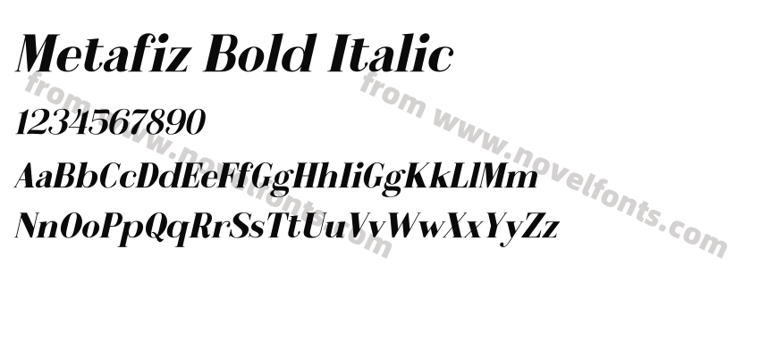 Metafiz Bold ItalicPreview