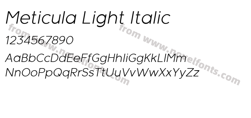 Meticula Light ItalicPreview
