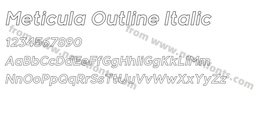 Meticula Outline ItalicPreview