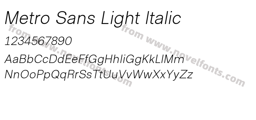 Metro Sans Light ItalicPreview