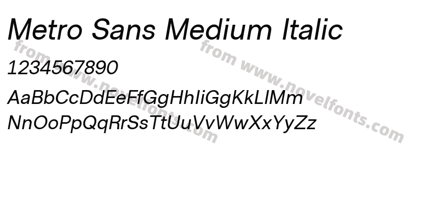 Metro Sans Medium ItalicPreview