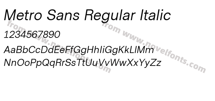 Metro Sans Regular ItalicPreview