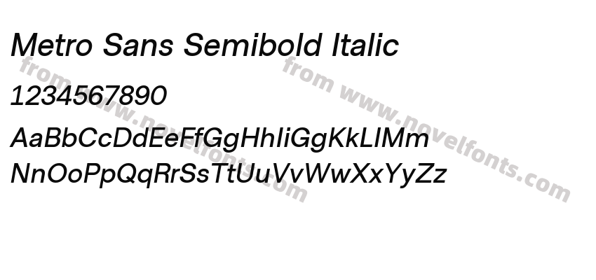 Metro Sans Semibold ItalicPreview