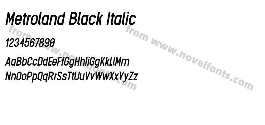Metroland Black ItalicPreview