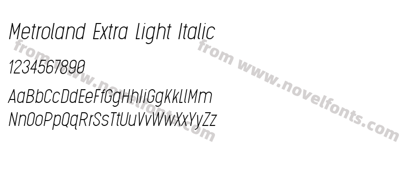 Metroland Extra Light ItalicPreview