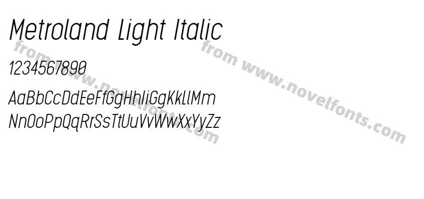 Metroland Light ItalicPreview