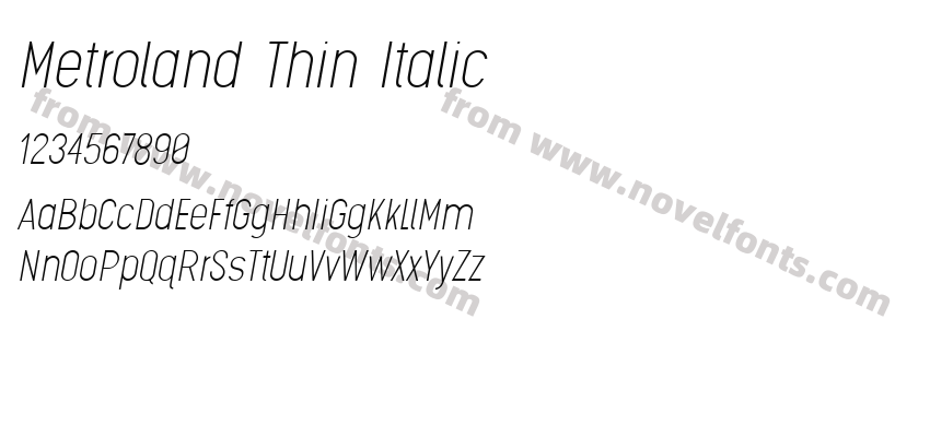 Metroland Thin ItalicPreview