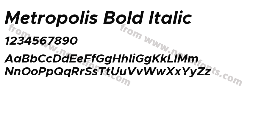 Metropolis Bold ItalicPreview