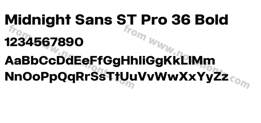Midnight Sans ST Pro 36 BoldPreview