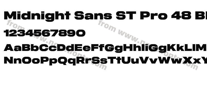Midnight Sans ST Pro 48 BlackPreview