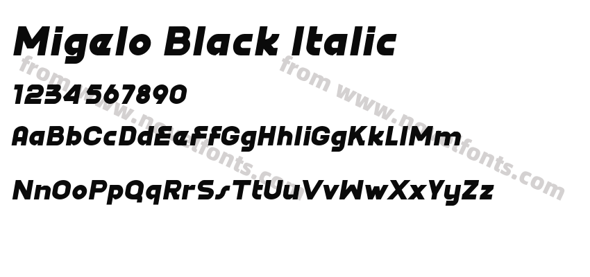 Migelo Black ItalicPreview