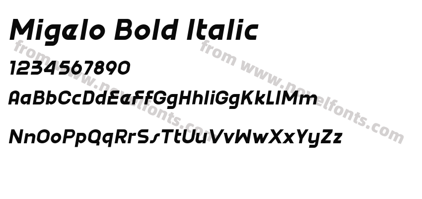 Migelo Bold ItalicPreview