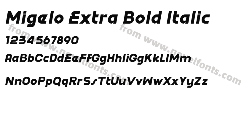 Migelo Extra Bold ItalicPreview