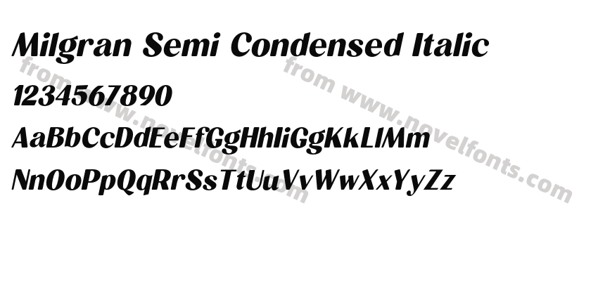 Milgran Semi Condensed ItalicPreview