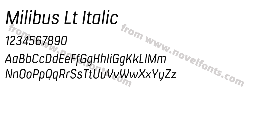 Milibus Lt ItalicPreview