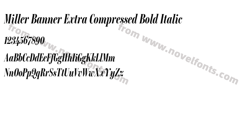 Miller Banner Extra Compressed Bold ItalicPreview