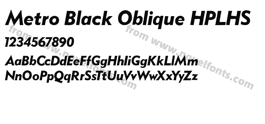 Metro Black Oblique HPLHSPreview