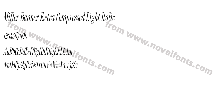 Miller Banner Extra Compressed Light ItalicPreview