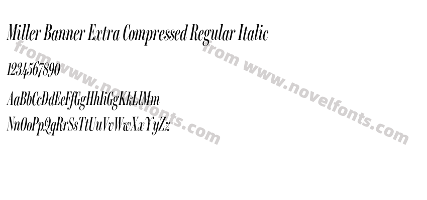 Miller Banner Extra Compressed Regular ItalicPreview