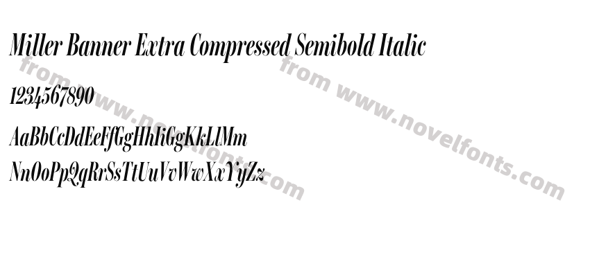 Miller Banner Extra Compressed Semibold ItalicPreview