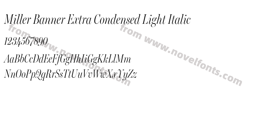 Miller Banner Extra Condensed Light ItalicPreview