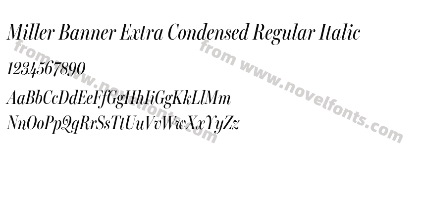 Miller Banner Extra Condensed Regular ItalicPreview