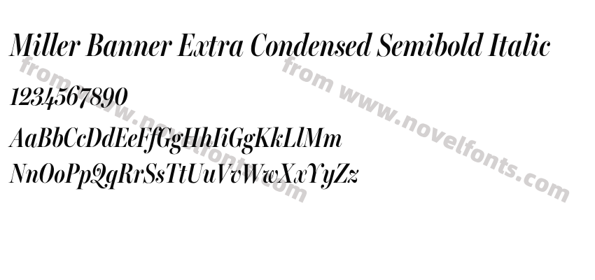 Miller Banner Extra Condensed Semibold ItalicPreview