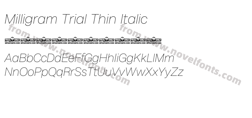 Milligram Trial Thin ItalicPreview