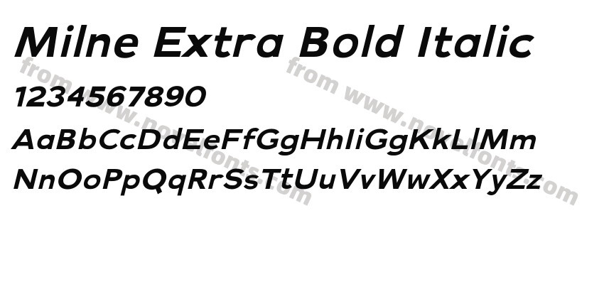Milne Extra Bold ItalicPreview