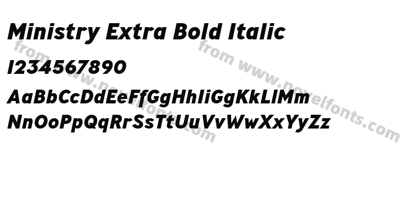 Ministry Extra Bold ItalicPreview