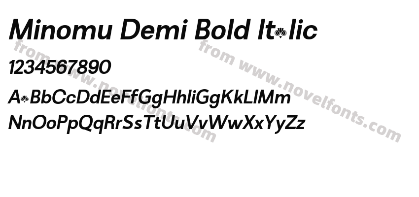 Minomu Demi Bold ItalicPreview