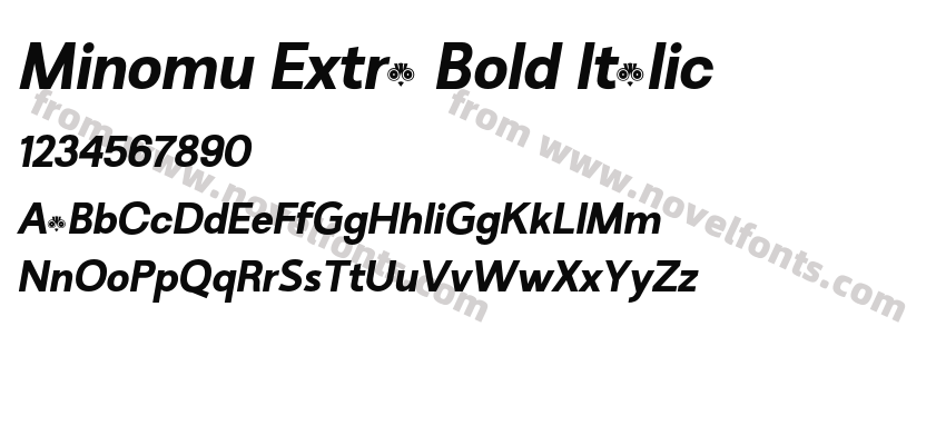 Minomu Extra Bold ItalicPreview