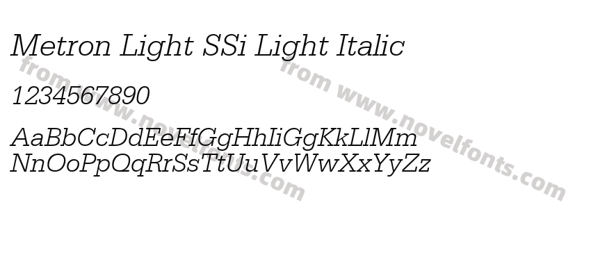 Metron Light SSi Light ItalicPreview