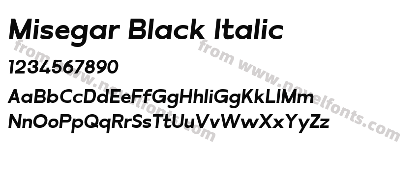 Misegar Black ItalicPreview