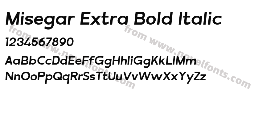 Misegar Extra Bold ItalicPreview