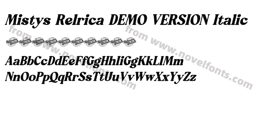 Mistys Relrica DEMO VERSION ItalicPreview