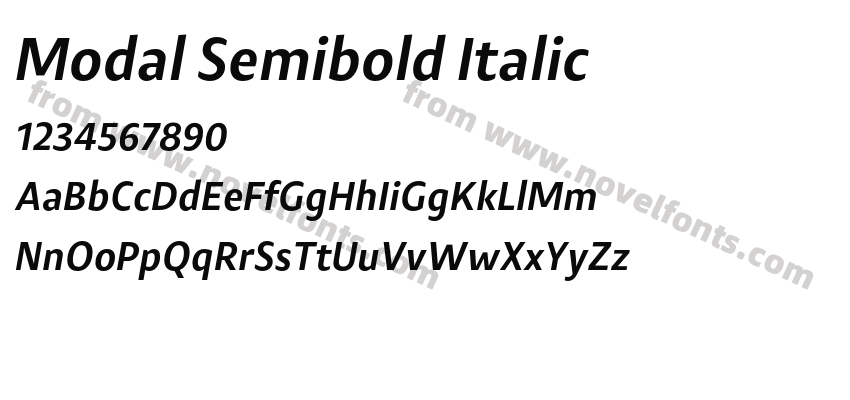 Modal Semibold ItalicPreview