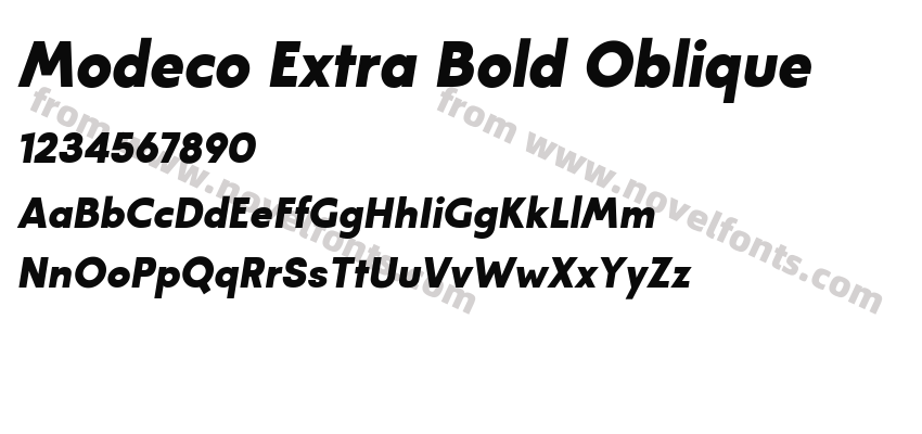 Modeco Extra Bold ObliquePreview