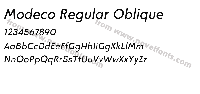 Modeco Regular ObliquePreview