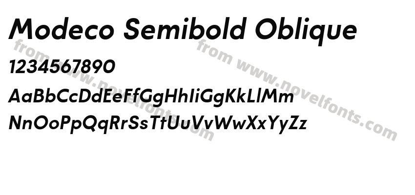 Modeco Semibold ObliquePreview