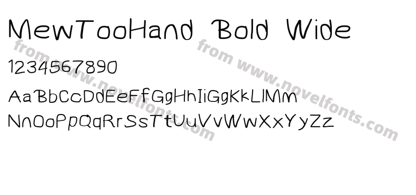 MewTooHand Bold WidePreview